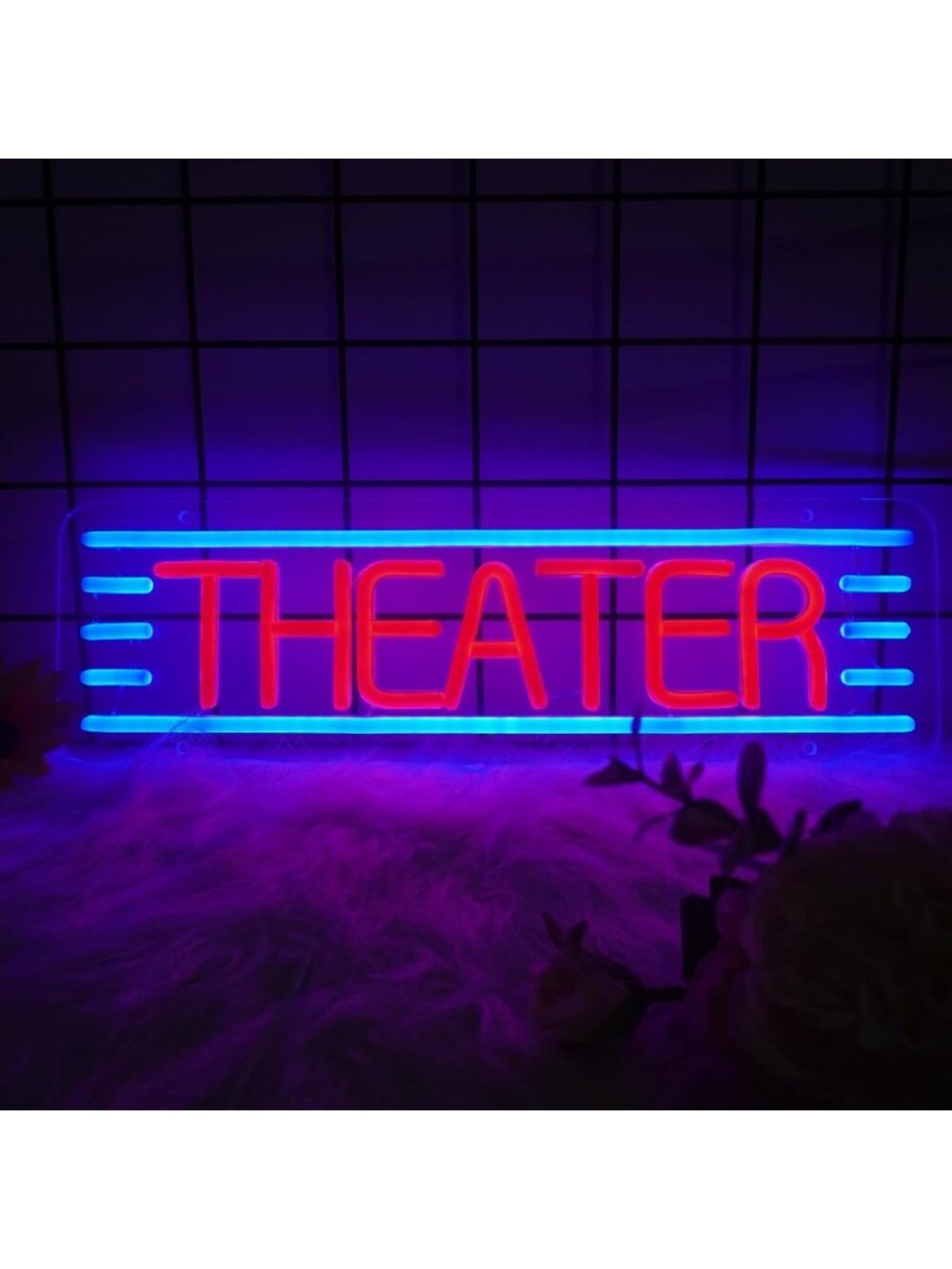 Theater LED Neon Sign Red Blue Dimmable LED Theater Neon Light Cinema Theme